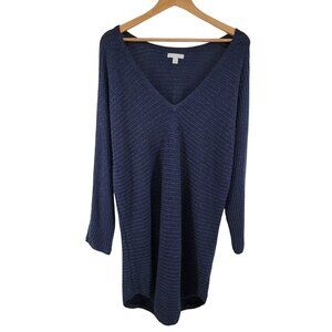 New York and Company Women's‎ Sparkly Knit Sweater Dark Blue XL